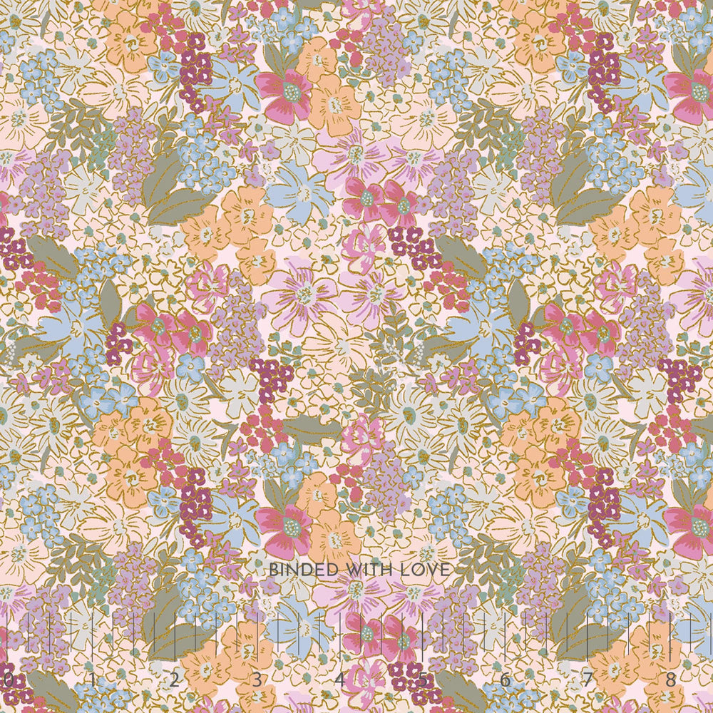 Mimi Plum Metallic RP1403-PL2M | English by Rifle Paper Co | Cotton + Steel | Continuous Yardage | Fat Quarter