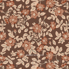 Floral Cocoa 90984-36 | Charmwood by Bernadett Urbanovics | Figo Fabrics | Continuous Yardage | Fat Quarter | Quilting Fabric