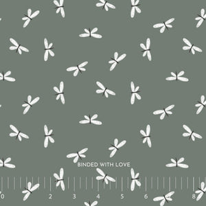 Dragonflies Spruce 90983-78 | Charmwood by Bernadett Urbanovics | Figo Fabrics | Continuous Yardage | Fat Quarter | Quilting Fabric