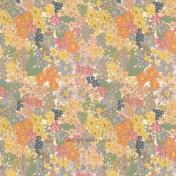 Mimi Blush Metallic RP1403-BL1M | English by Rifle Paper Co | Cotton + Steel | Continuous Yardage | Fat Quarter