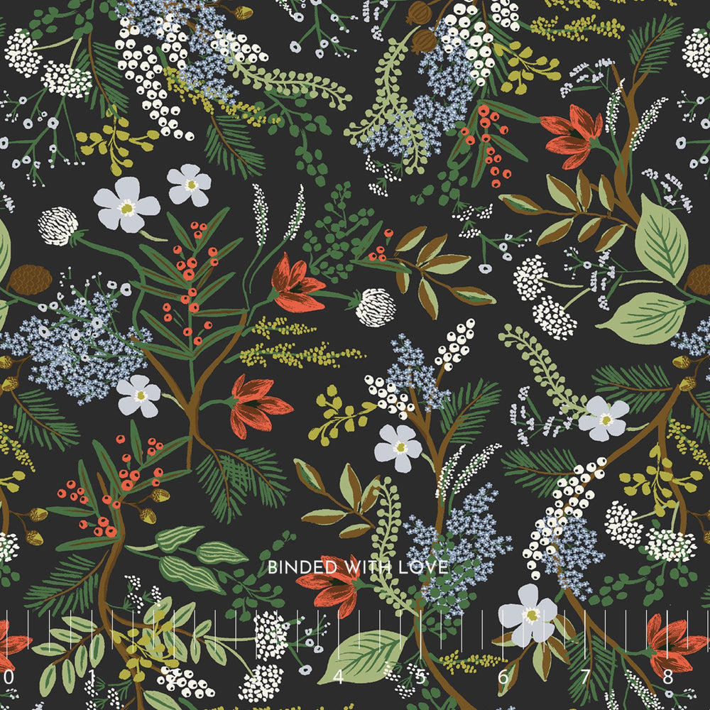 Juniper Forest Black RP1402-BK1 | English by Rifle Paper Co | Cotton + Steel | Continuous Yardage | Fat Quarter