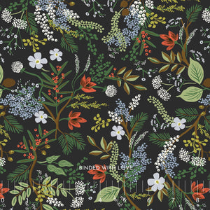 Juniper Forest Black RP1402-BK1 | English by Rifle Paper Co | Cotton + Steel | Continuous Yardage | Fat Quarter
