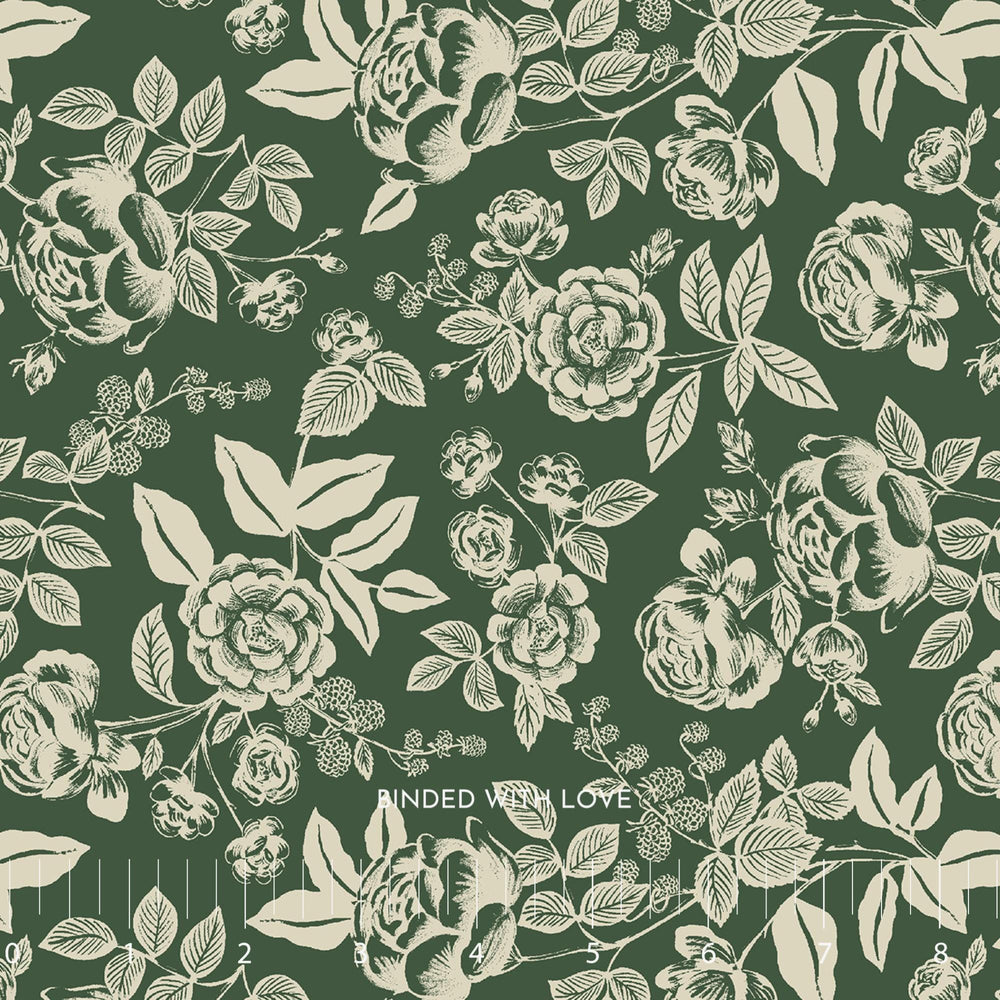 English Rose Hunter and Cream RP1401-HC1 | English by Rifle Paper Co | Cotton + Steel | Continuous Yardage | Fat Quarter