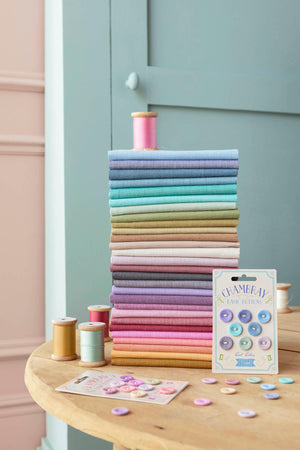 Putty 160043 | Chambray Basics Tilda Fabrics | Yarn Dyed Woven Quilting Fabric | Continuous Yardage | Fat Quarter