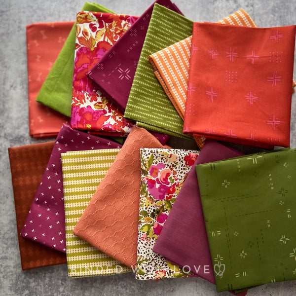 Curated Fat Quarter Bundle | 14 Fat Quarters | Hand Selected Quilting Bundle | Quilting Fabric | BUNDLE-257