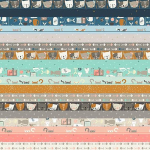 Kitty Kats Fat Quarter Bundle by Sazerelli Designs | Cotton + Steel | 18 prints
