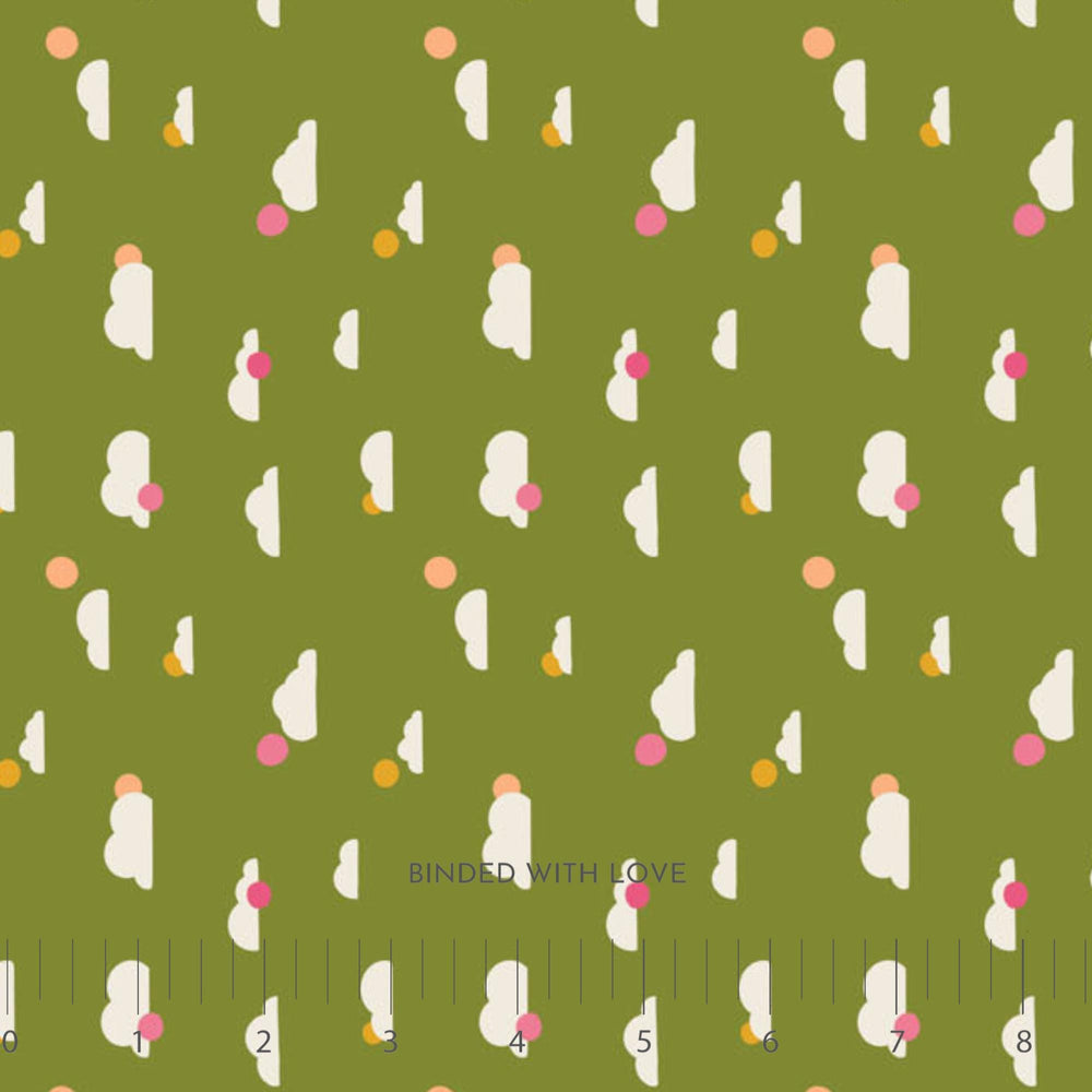 Clouds Green 91114-60 | Joyful June by Sarah Hearts | Figo Fabrics