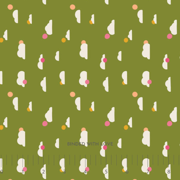 Clouds Green 91114-60 | Joyful June by Sarah Hearts | Figo Fabrics
