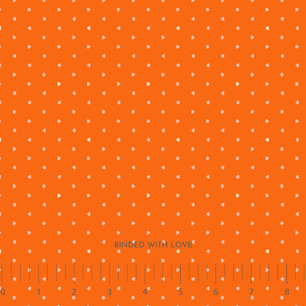 Ditsy Hearts Orange 91118-56 | Joyful June by Sarah Hearts | Figo Fabrics