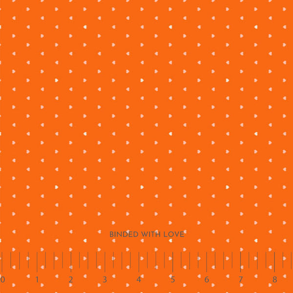 Ditsy Hearts Orange 91118-56 | Joyful June by Sarah Hearts | Figo Fabrics