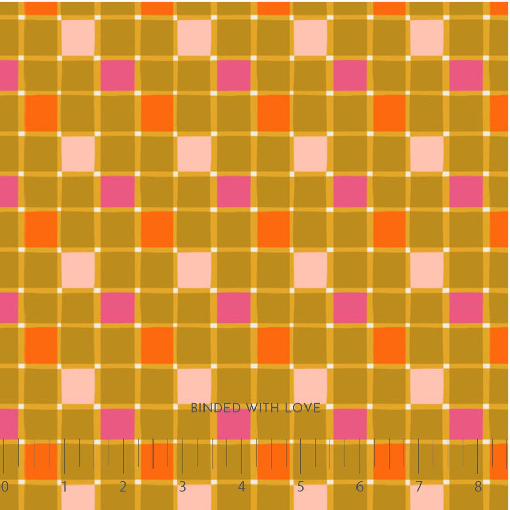 Gingham Ochre 91112-55 | Joyful June by Sarah Hearts | Figo Fabrics