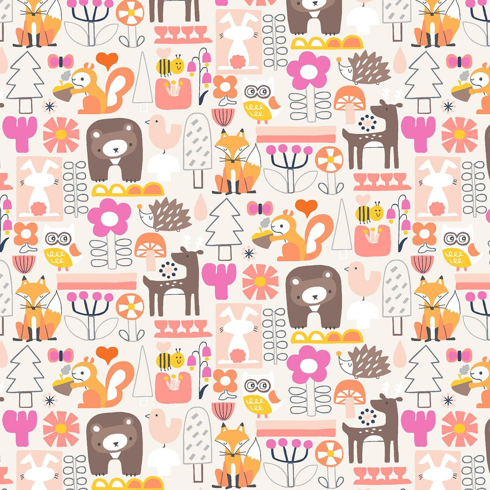 Sinrin Yoku Wild Pink HO500-WP1 | Kanpeki Na Hi by Hitomi Osumi | Cotton + Steel