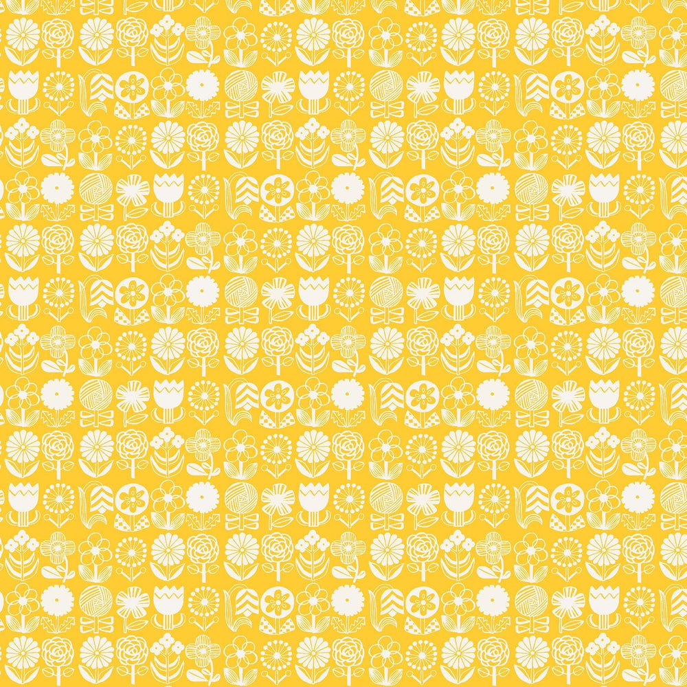 Hana Hana Sun Kissed Yellow HO503-SK1 | Kanpeki Na Hi by Hitomi Osumi | Cotton + Steel