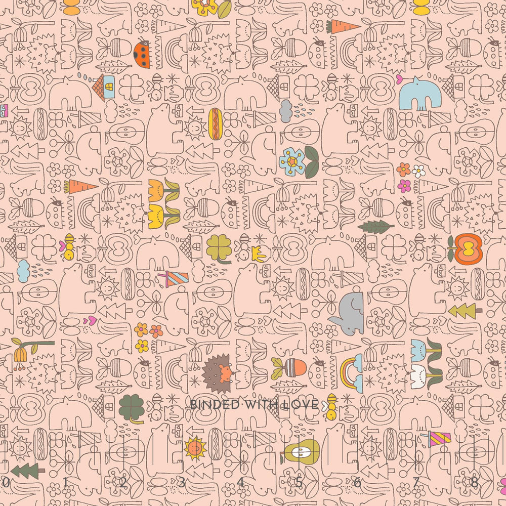 Asobo Peach Cloud HO502-PC2 | Kanpeki Na Hi by Hitomi Osumi | Cotton + Steel