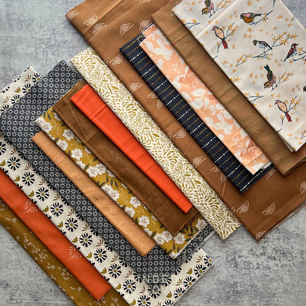 Curated Remnant Bundle | 14 Fabric End of Bolt Quilting Bundle | One of a Kind | REMNANT BUNDLE-93