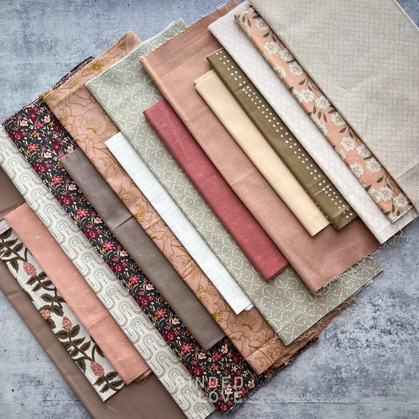 Curated Remnant Bundle | 16 Fabric End of Bolt Quilting Bundle | One of a Kind | REMNANT BUNDLE-45