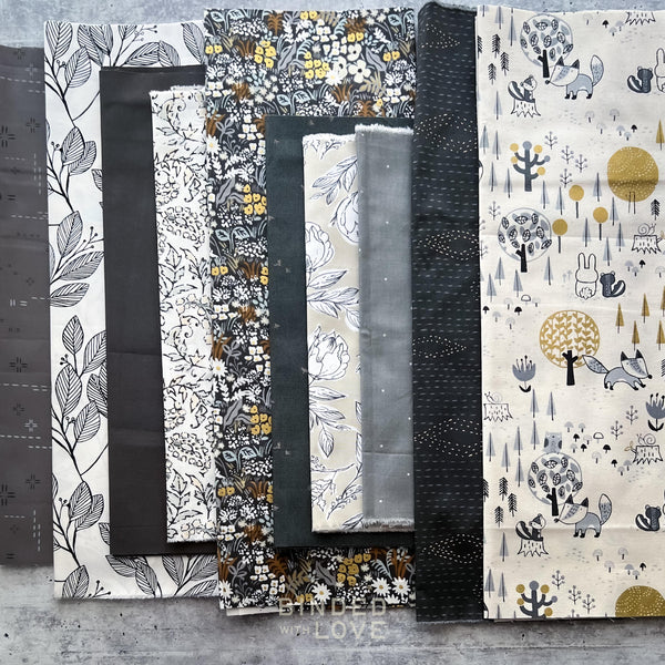 Curated Remnant Bundle | 10 Fabric End of Bolt Quilting Bundle | One of a Kind | REMNANT BUNDLE-35