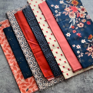 Curated Remnant Bundle | 8 Fabric End of Bolt Quilting Bundle | One of a Kind | REMNANT BUNDLE-122