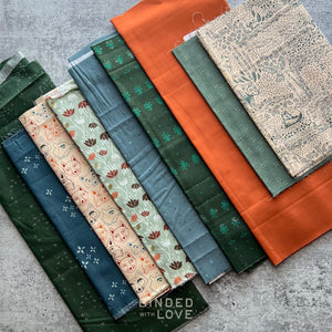 Curated Remnant Bundle | 9 Fabric End of Bolt Quilting Bundle | One of a Kind | REMNANT BUNDLE-128