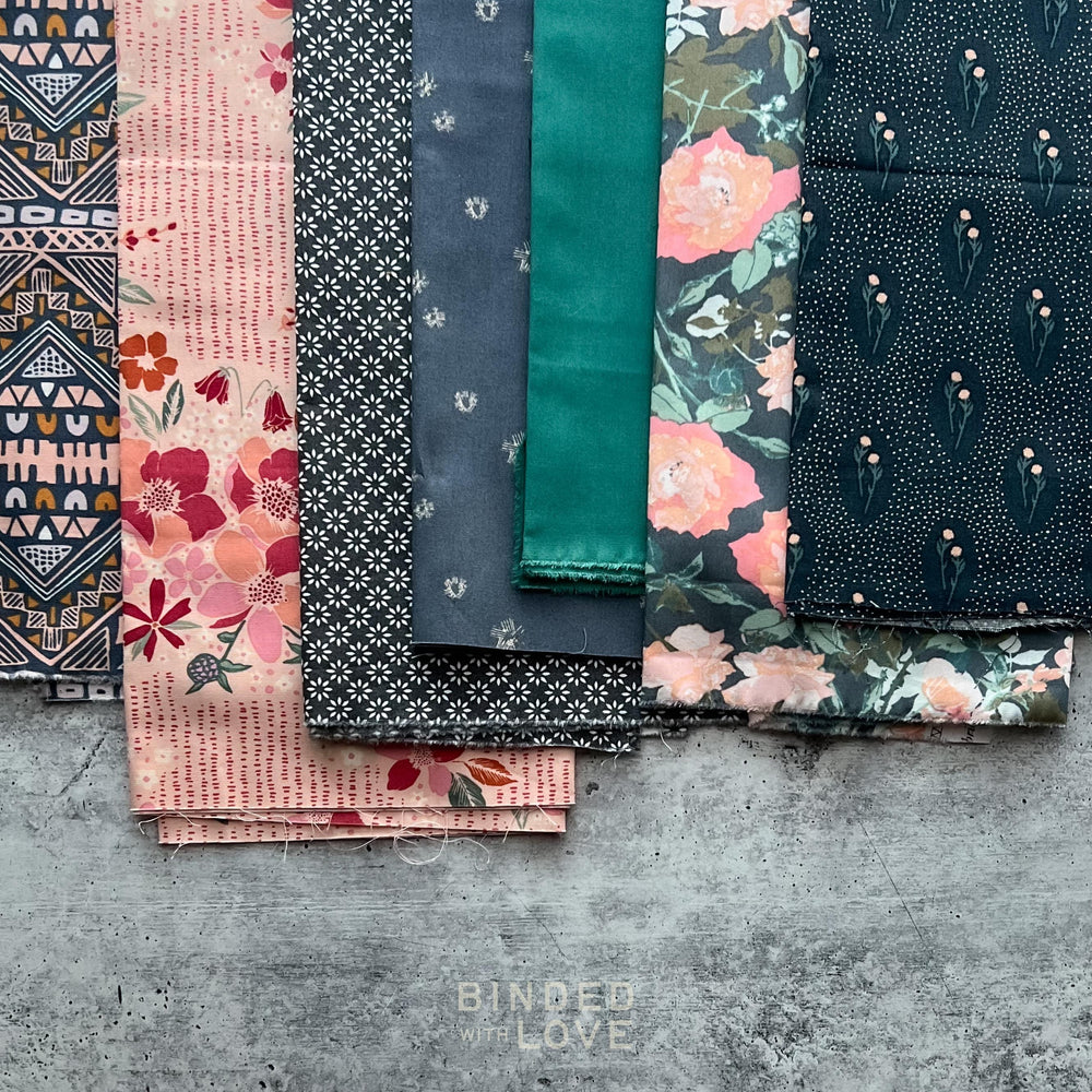Curated Remnant Bundle | 7 Fabric End of Bolt Quilting Bundle | One of a Kind | REMNANT BUNDLE-121
