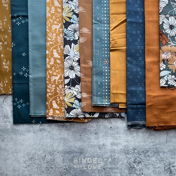 Curated Remnant Bundle | 11 Fabric End of Bolt Quilting Bundle | One of a Kind | REMNANT BUNDLE-126