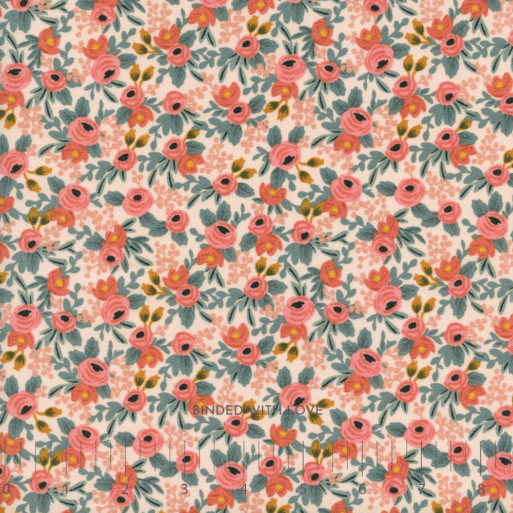 Rosa Peach AB8004-001 | Les Fleurs by Rifle Paper Co | Cotton + Steel | Continuous Yardage | Fat Quarter
