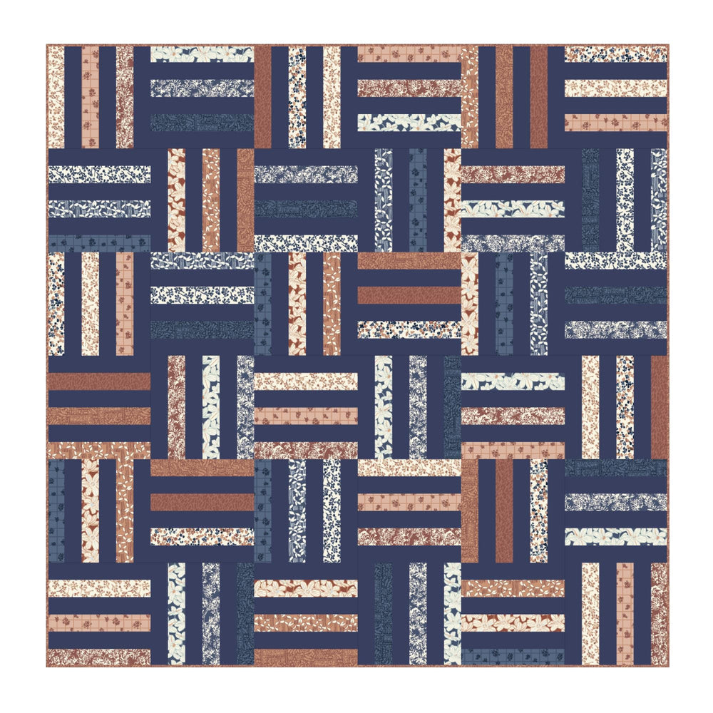 Sienna and Indigo by Hello Aunty Design | Cloud9 Fabrics | 2.5 inch Strip Roll