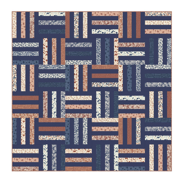 Sienna and Indigo by Hello Aunty Design | Cloud9 Fabrics | 2.5 inch Strip Roll