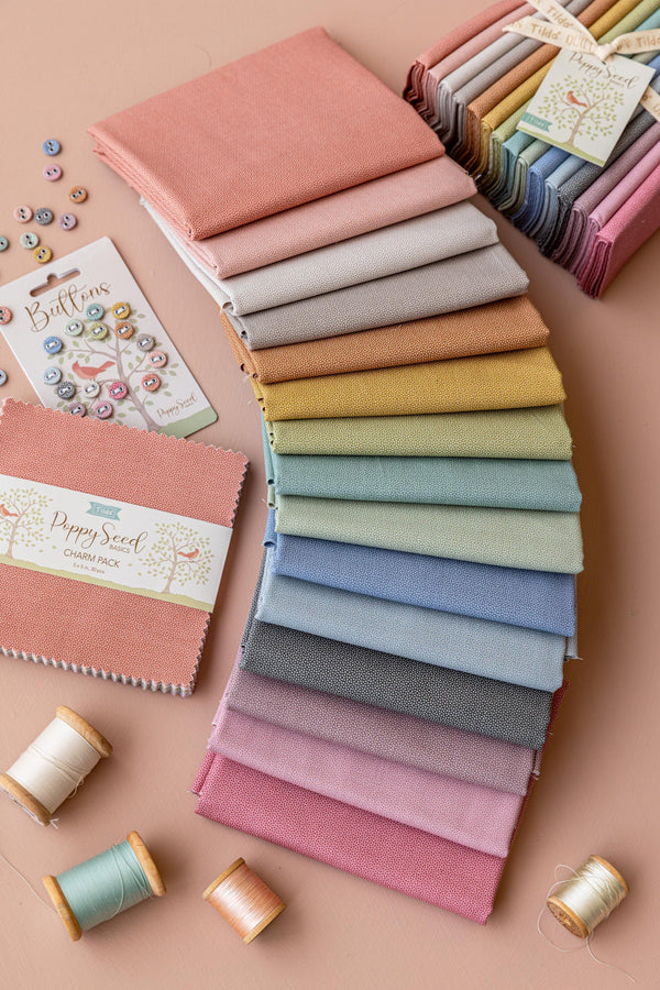 Poppy Seed Charcoal 130182 | Poppy Seed Basics by Tone Finnanger | Tilda Fabrics