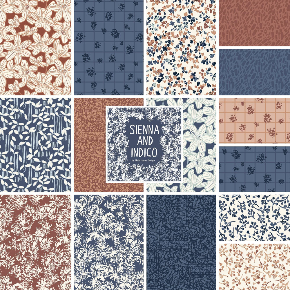 Wild Blooms Blue 228498 | Sienna and Indigo by Hello Aunty Designs
