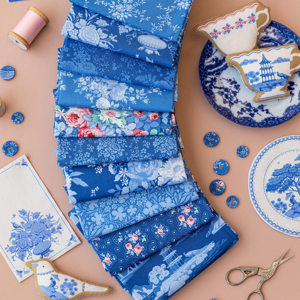 Shipping JUNE 1ST | Something Blue Full Dark Bundle | Tilda Fabrics | 10 Cotton Fabrics