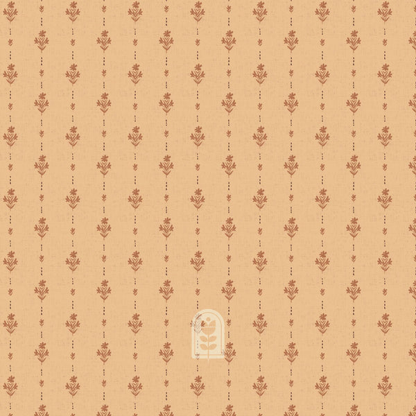 Folk Florals Golden Tan JR103-GT2 | Adventure North by Jaclyn Ruble Design