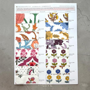 Indian Block Prints Swatch Card – 16 Colors