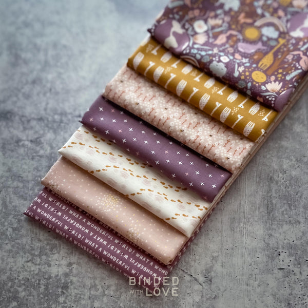 Wonderful World by Seiko Sisco for Cotton + Steel | Purple Colorway 7 Prints | Precut Bundle