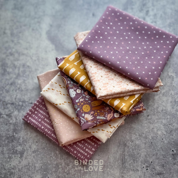 Wonderful World by Seiko Sisco for Cotton + Steel | Purple Colorway 7 Prints | Precut Bundle