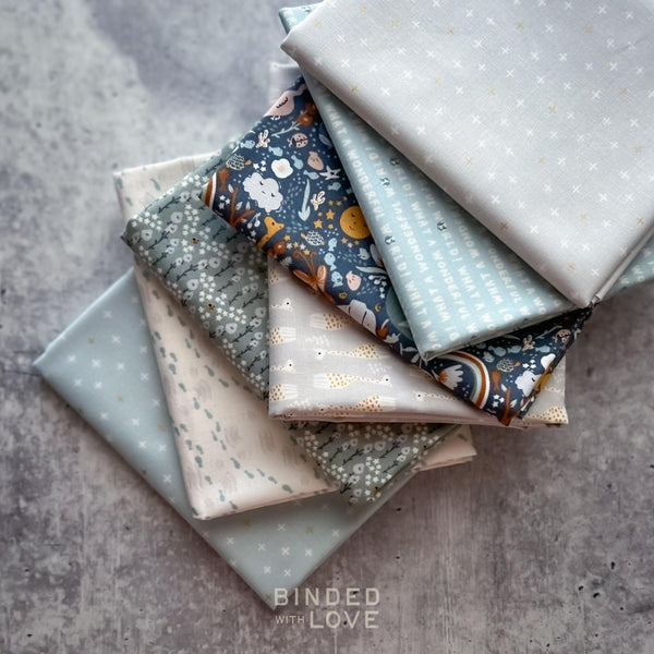 Wonderful World by Seiko Sisco for Cotton + Steel | Blue Colorway 7 Prints | Precut Bundle