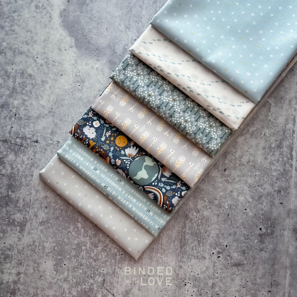 Wonderful World by Seiko Sisco for Cotton + Steel | Blue Colorway 7 Prints | Precut Bundle