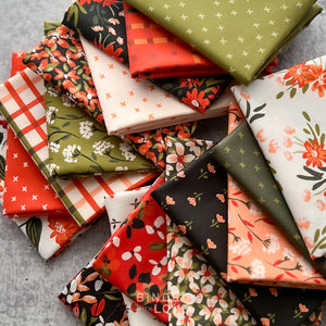 Crimson and Evergreen by Kay’s Illustrations for Cloud9 Fabrics | Organic Quilting Cotton | Fat Quarter or Half Yard Bundle