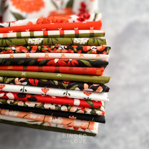 Crimson and Evergreen by Kay’s Illustrations for Cloud9 Fabrics | Organic Quilting Cotton | Fat Quarter or Half Yard Bundle