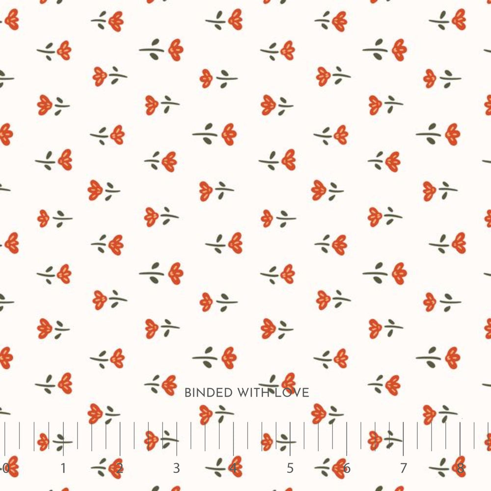 Blooming Little Flowerets White 229019 | Crimson and Evergreen by Kay’s Illustrations