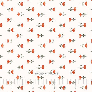 Blooming Little Flowerets White 229019 | Crimson and Evergreen by Kay’s Illustrations