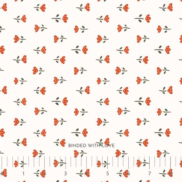 Blooming Little Flowerets White 229019 | Crimson and Evergreen by Kay’s Illustrations