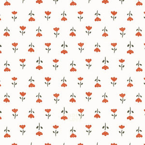 Blooming Little Flowerets White 229019 | Crimson and Evergreen by Kay’s Illustrations