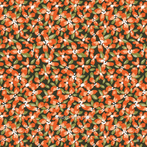 Ditsy Flowerbed Night 229021 | Crimson and Evergreen by Kay’s Illustrations
