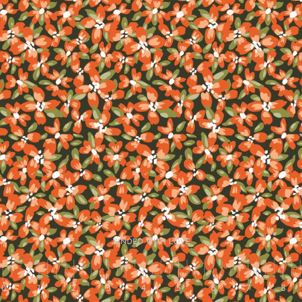 Ditsy Flowerbed Night 229021 | Crimson and Evergreen by Kay’s Illustrations