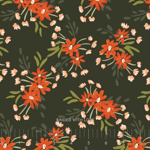 Warm Sprouts Dark Forest 229023 | Crimson and Evergreen by Kay’s Illustrations