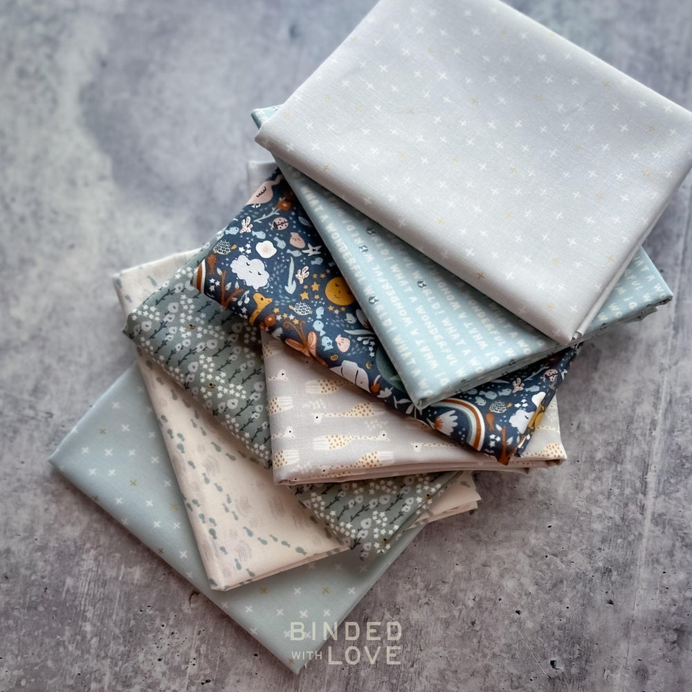 Wonderful World by Seiko Sisco for Cotton + Steel | Blue Colorway 7 Prints | Precut Bundle