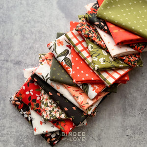 Crimson and Evergreen by Kay’s Illustrations for Cloud9 Fabrics | Organic Quilting Cotton | Fat Quarter or Half Yard Bundle