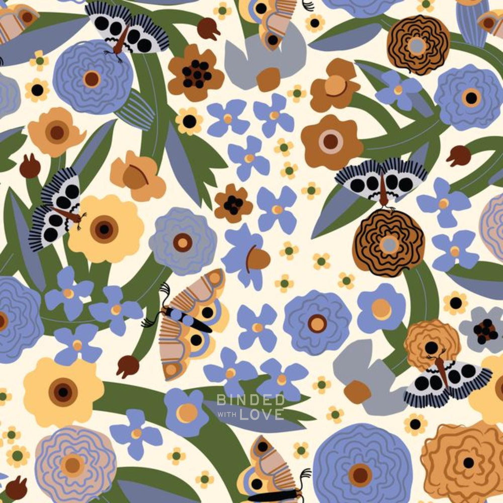 Moth Garden Ivory Multi 229085 | Firefly Moon by Leah Duncan