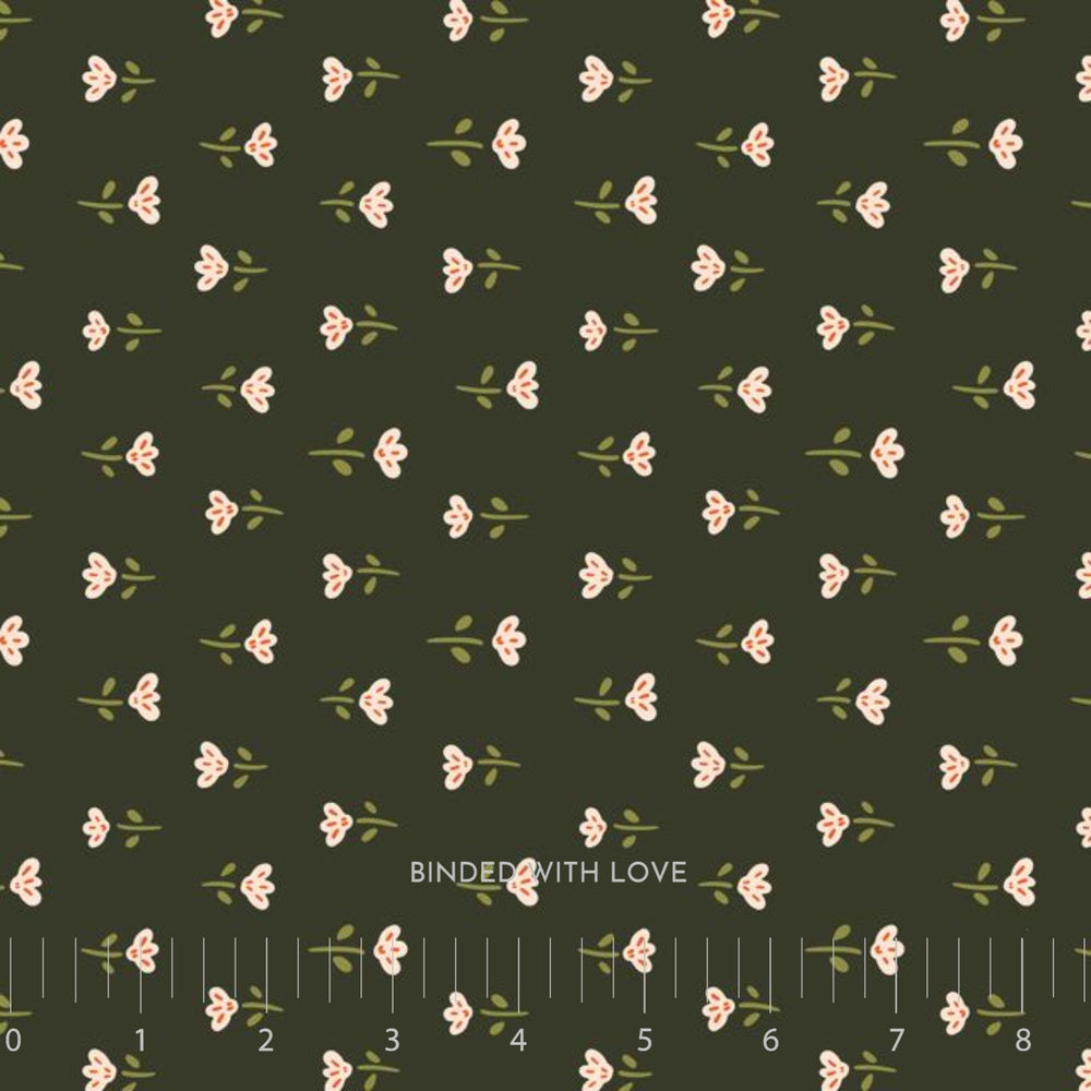 Blooming Little Flowerets Dark Forest 229020 | Crimson and Evergreen by Kay’s Illustrations